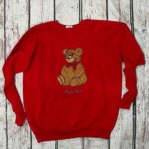 Vintage 80s Papa Bear Red 1980s Teddy Bear Crewneck Sweatshirt